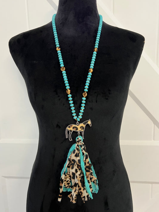 Turquoise Horse Tassel Necklace